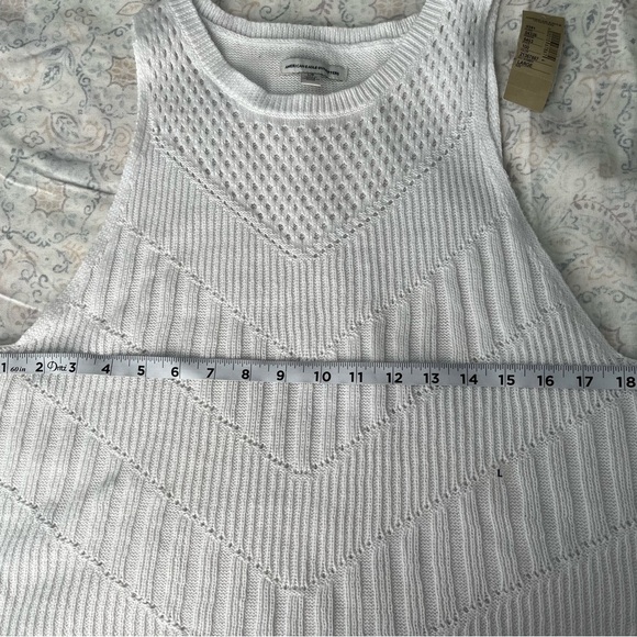 American Eagle Outfitters White Ribbed Cropped Tank Top - Picture 3 of 10